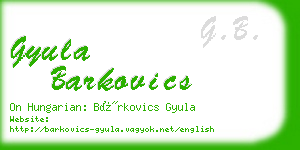 gyula barkovics business card